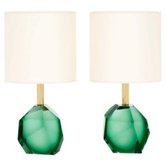 Lampes rochers verre de Murano vert