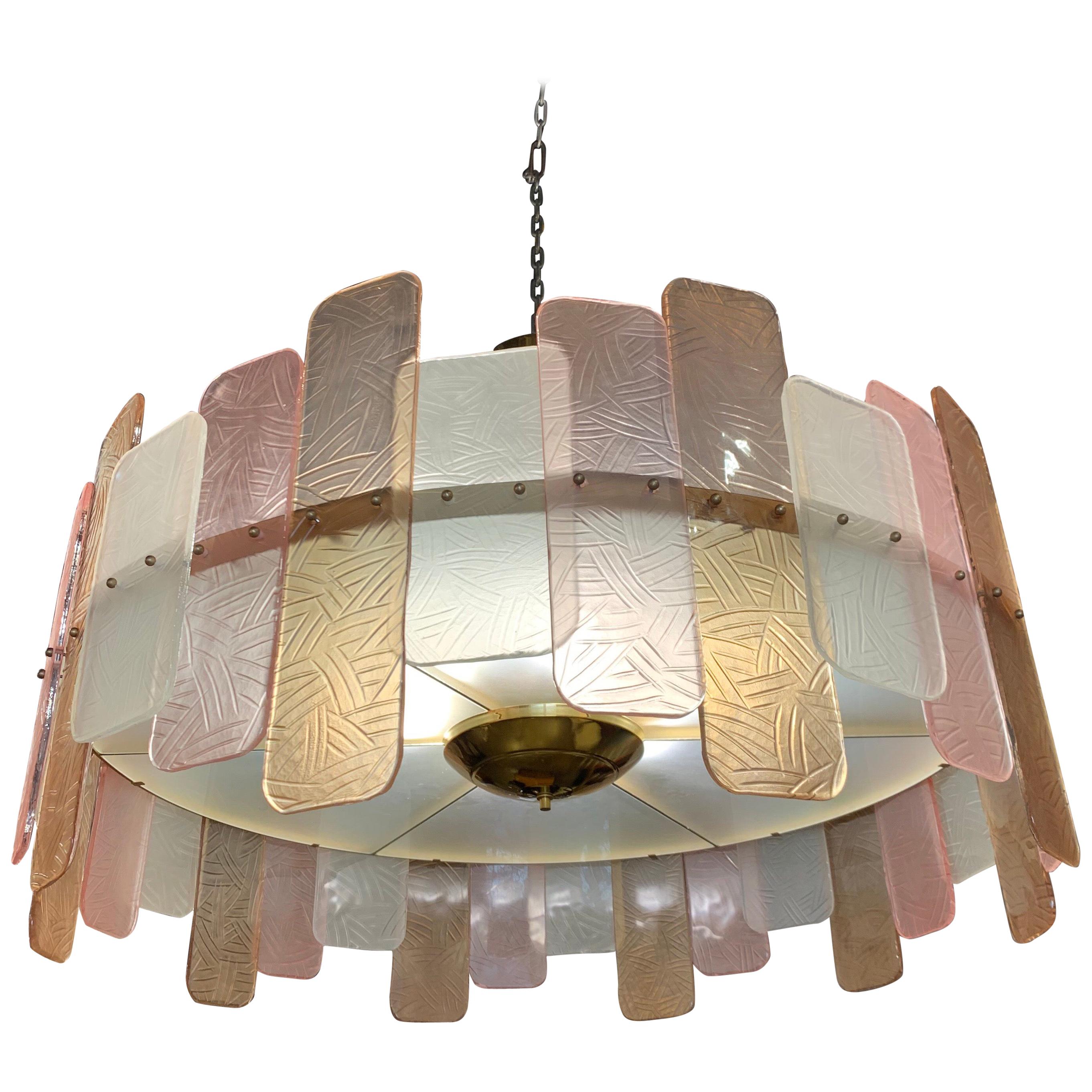 Lustre rond moderne en verre de Murano multicolore en vente