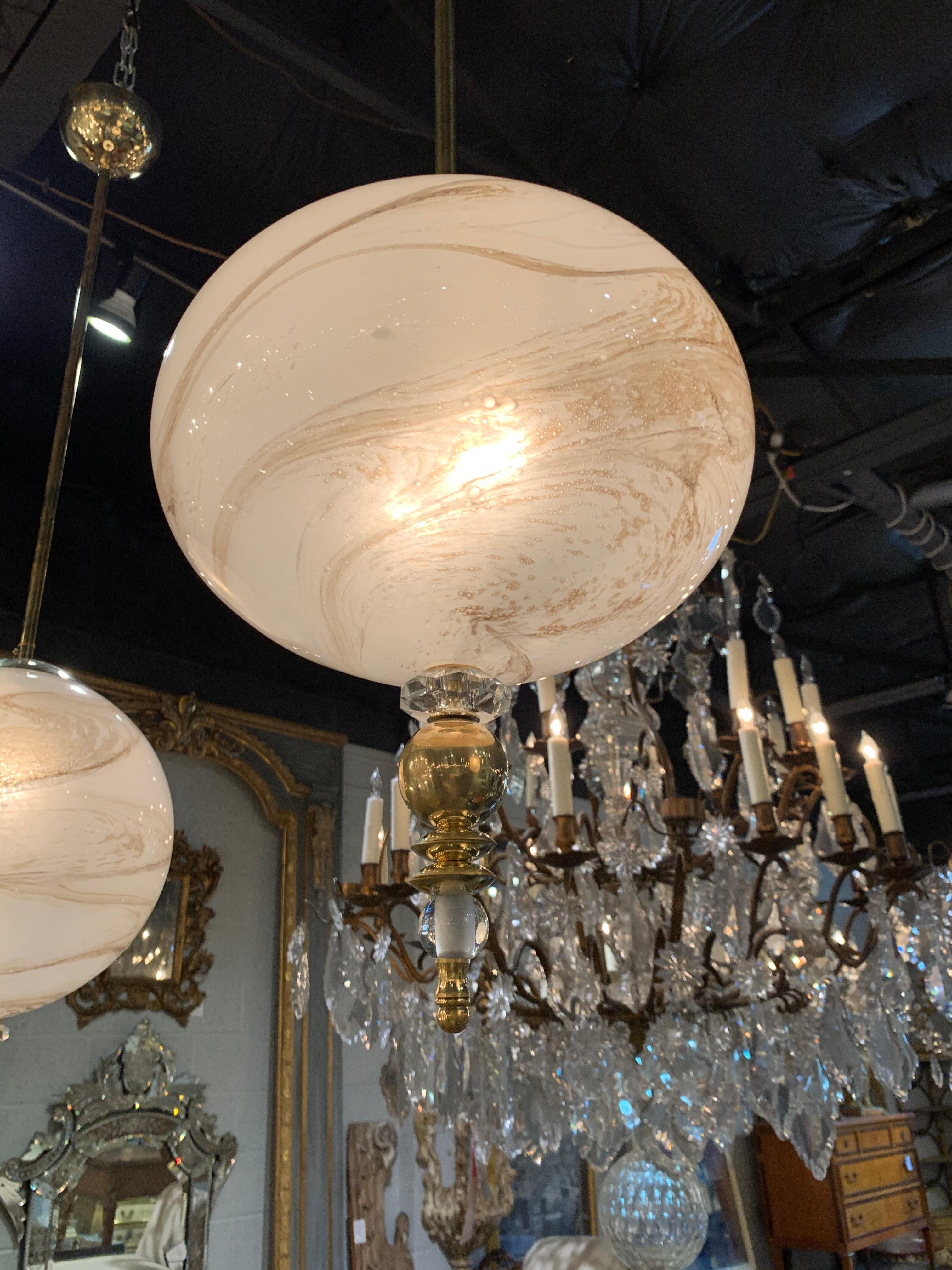 Modern Murano Glass Pendant Fixtures In Good Condition In Dallas, TX