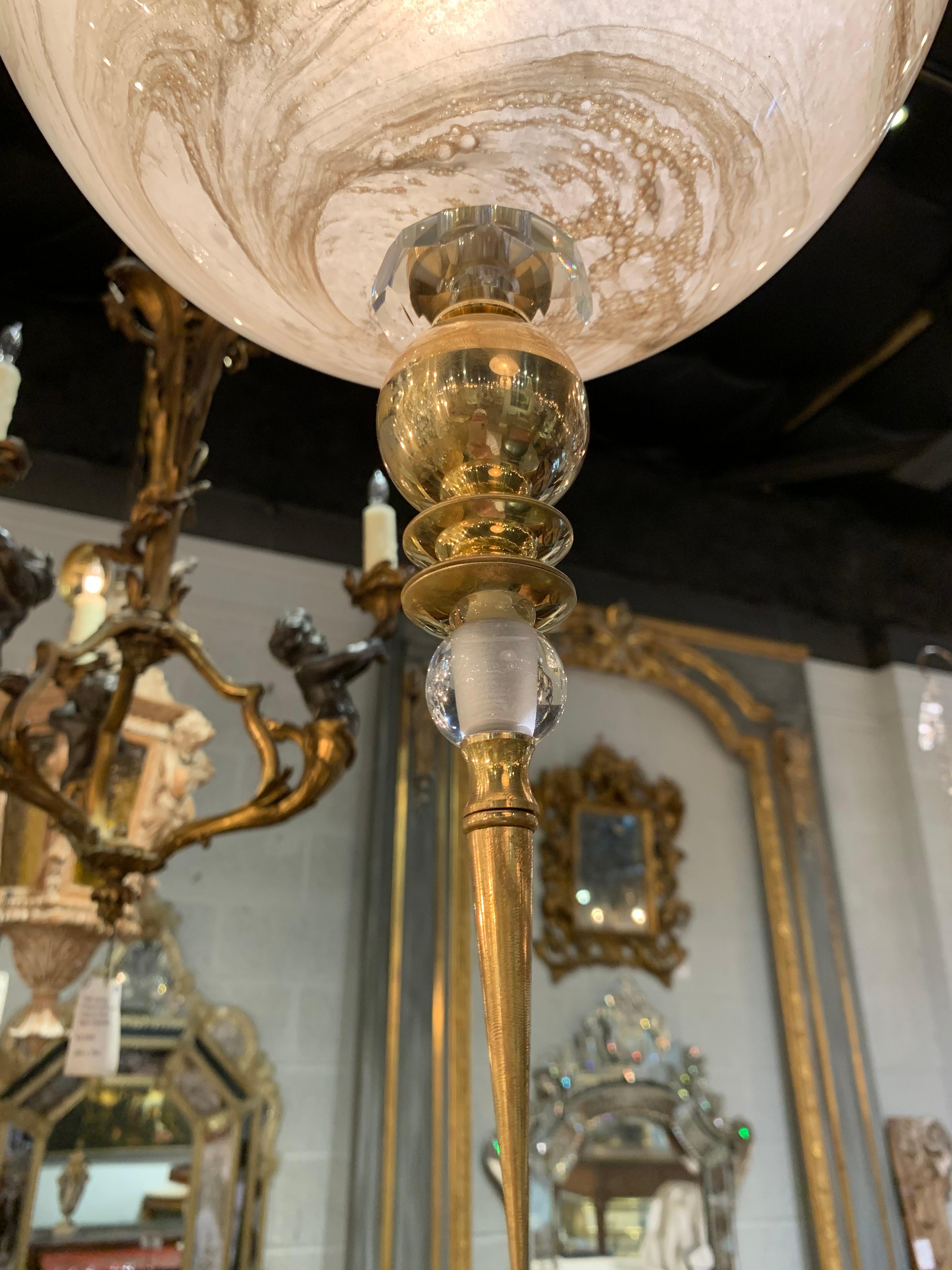 Laiton Luminaires suspendus modernes en verre de Murano en vente