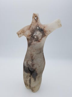 Modern Murano Glass Sculpture/Feminine Torso, "Scavo" Finish by Cenedese, 1980s