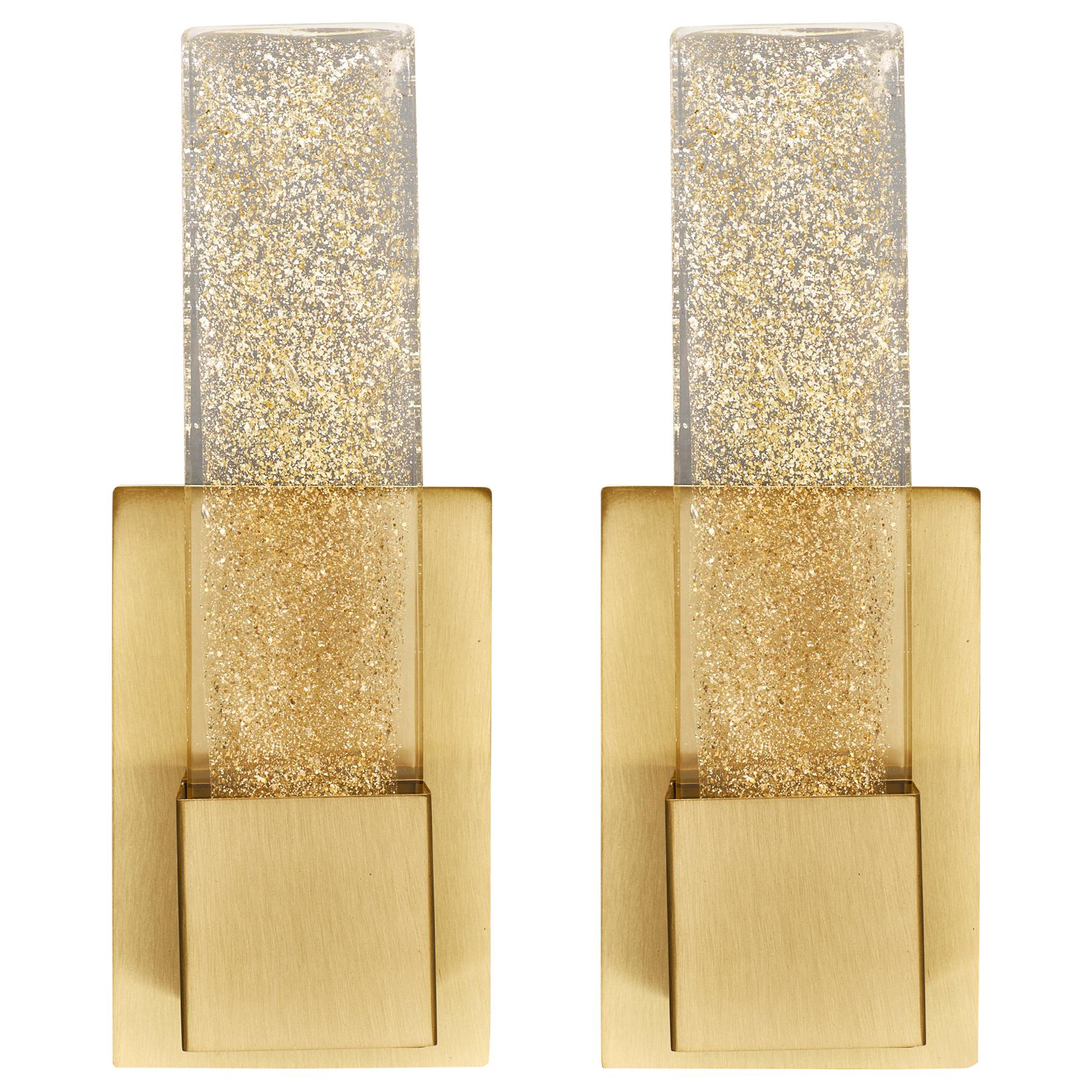 Modern Murano Glass Slab Sconces For Sale