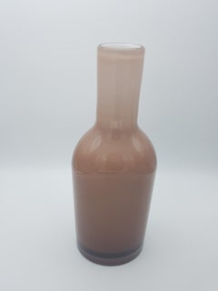 Modern Murano Glass Vase/ Bottle Beige/Sand Color 'incamiciato' by Cenedese
