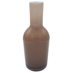 Modern Murano Glass Vase/ Bottle Beige/Sand Color 'incamiciato' by Cenedese