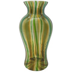 Modern Murano Glass Vase by Cenedese, Green Color, Late 1980s