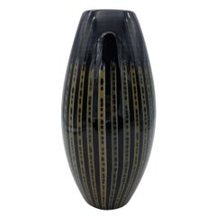 Modern Murano Glass Vase by Gino Cenedese e Figlio, Black & Yellow, late 1990s