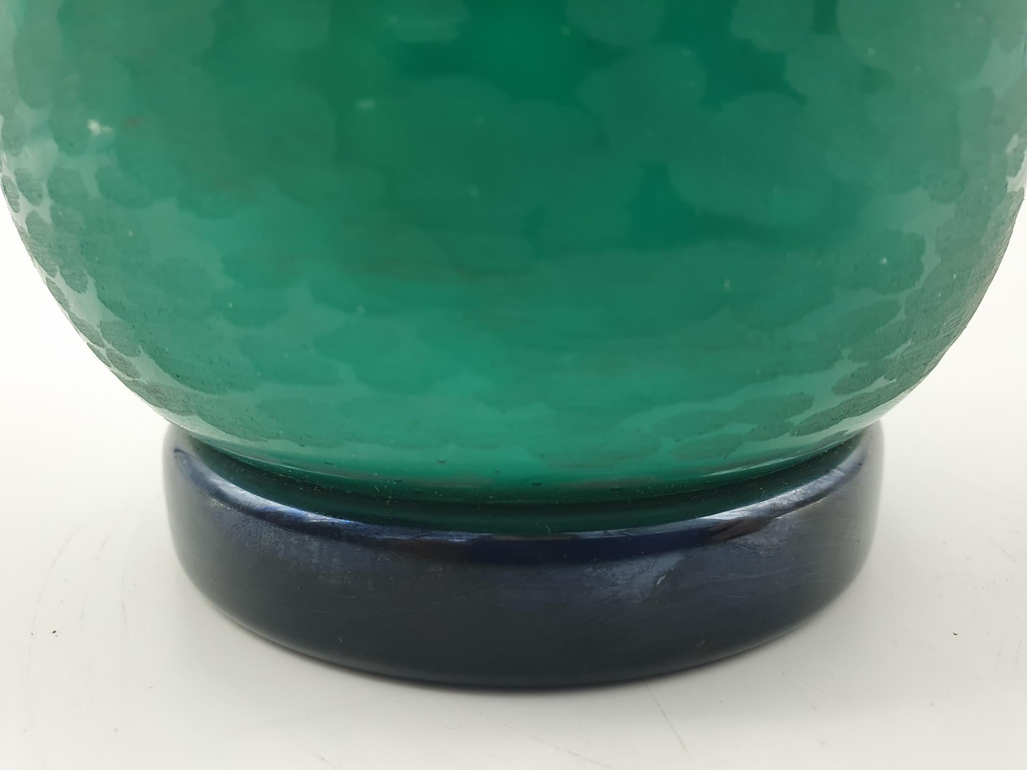 Modern Murano Glass Vase Centerpiece in Dark Green Color by Cenedese, Early 1990 For Sale 1