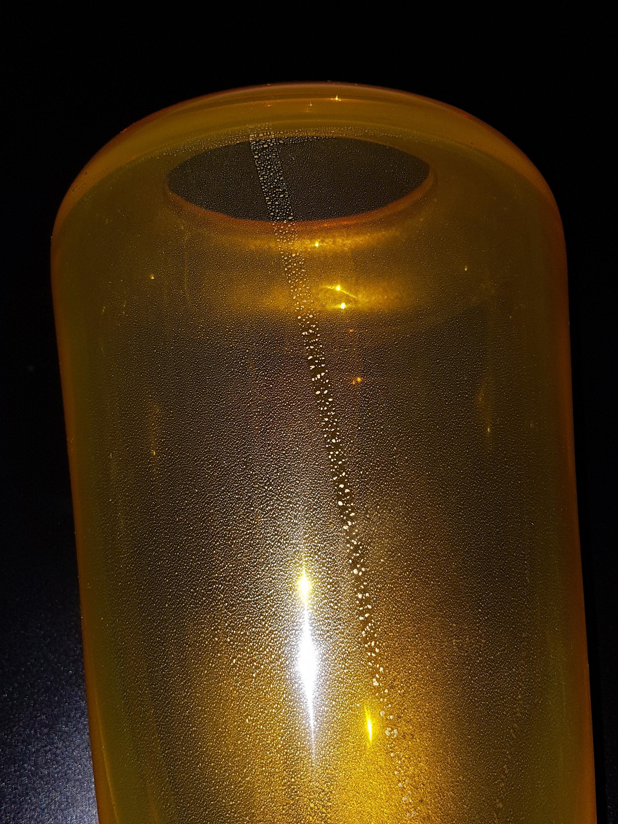 Modern Murano Glass Vase Gold Yellow Color by Cenedese, Late 1990s For Sale 10