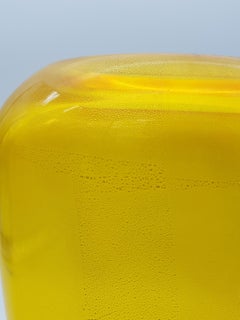 Modern Murano Glass Vase Gold Yellow Color by Cenedese, Late 1990s