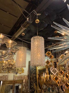 Faroles modernos de latón y cristal con motivos de Murano
