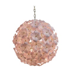 The Moderns Murano Pink Flower Globe Chandeliers