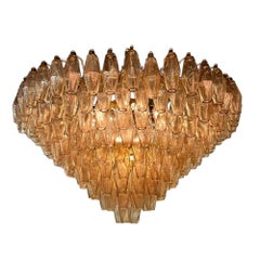 Modern Murano Poliheder Glass Chandelier in Fume’