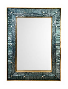 Modern Murano Textured Glass Mirror