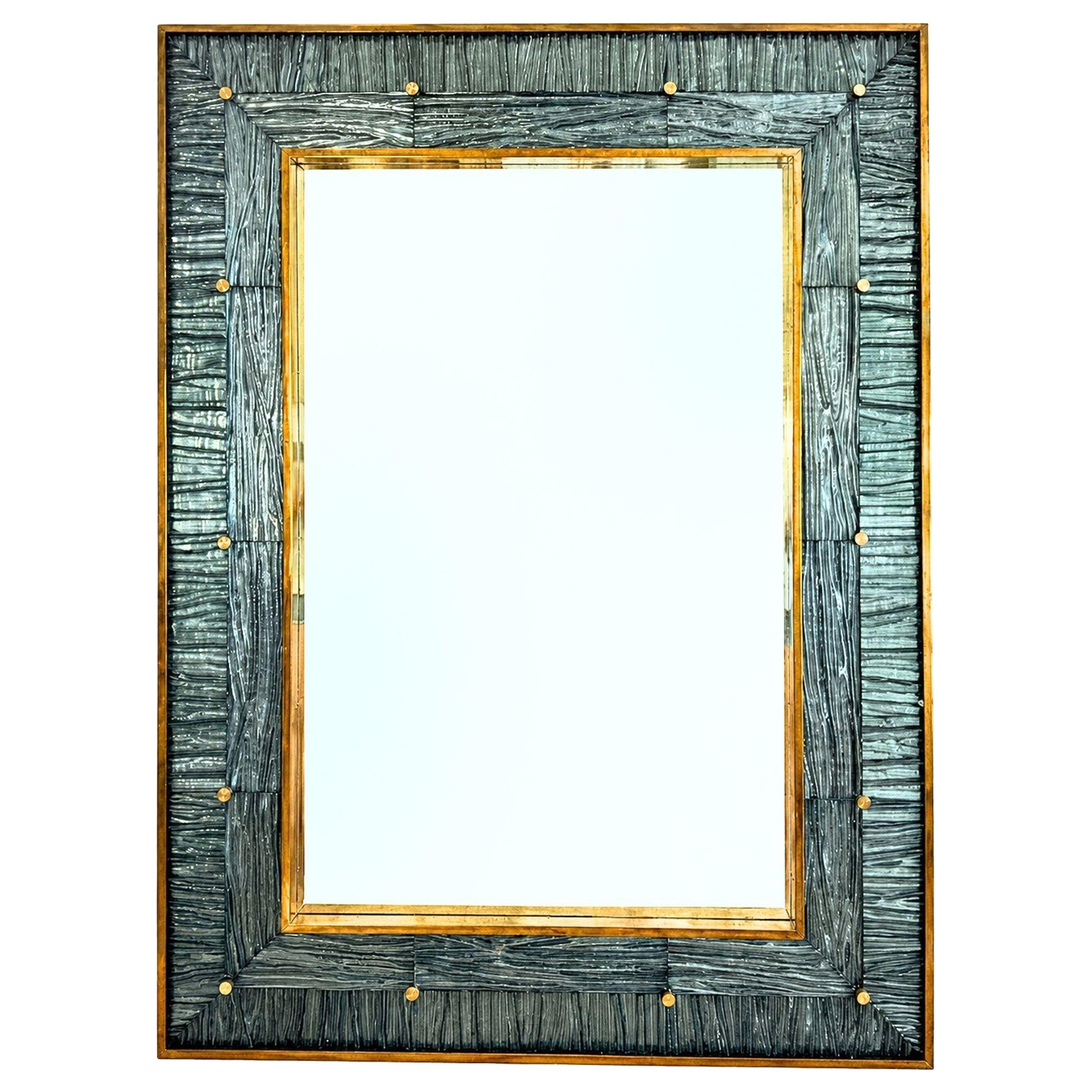 Modern Murano Textured Glass Mirror