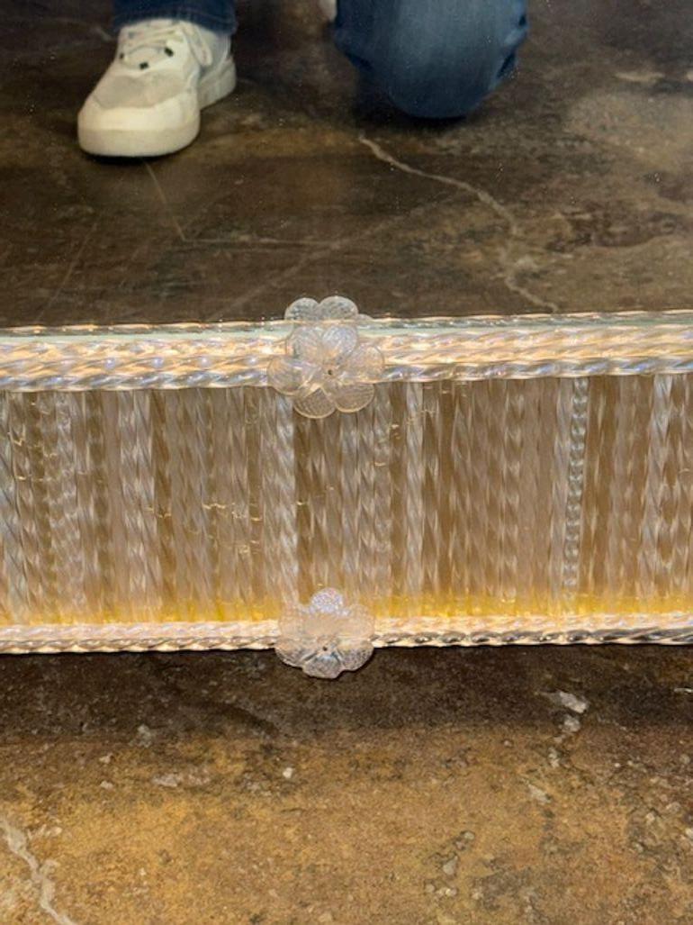 Specchio a stelo in vetro di Murano Twist moderno in oro chiaro In condizioni buone in vendita a Dallas, TX