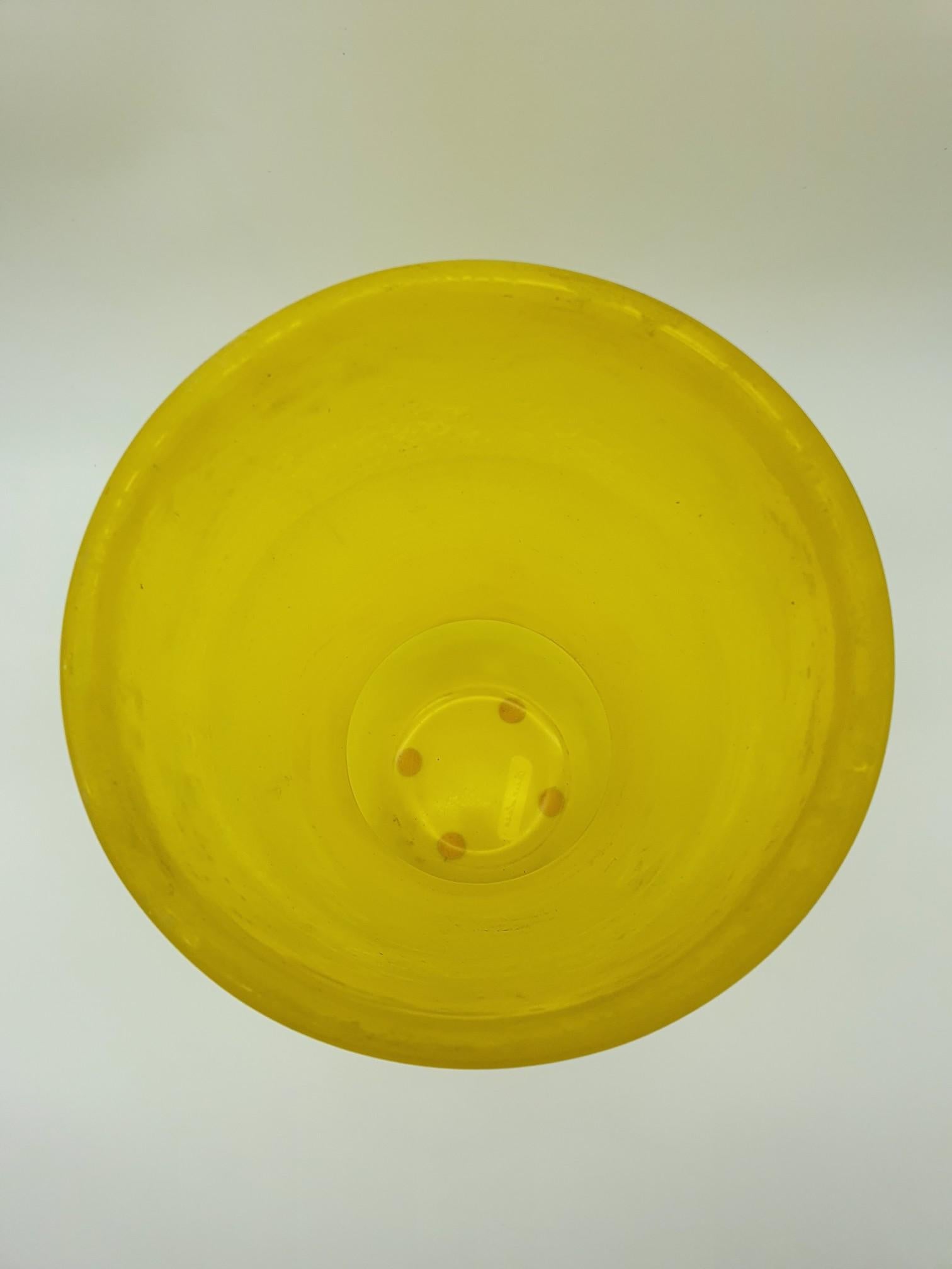 Italian Modern Murano Yellow Glass Vase, 