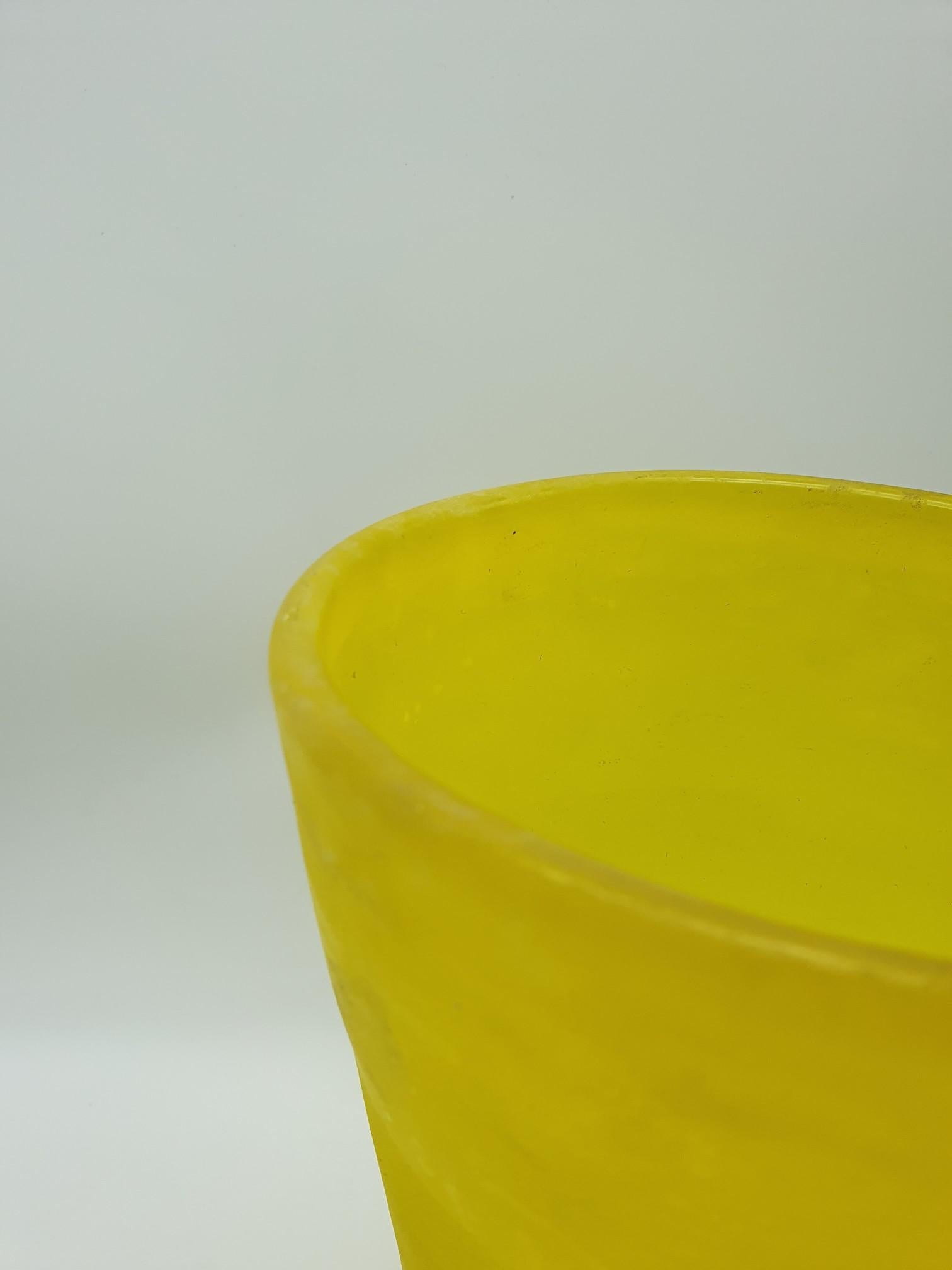 Late 20th Century Modern Murano Yellow Glass Vase, 