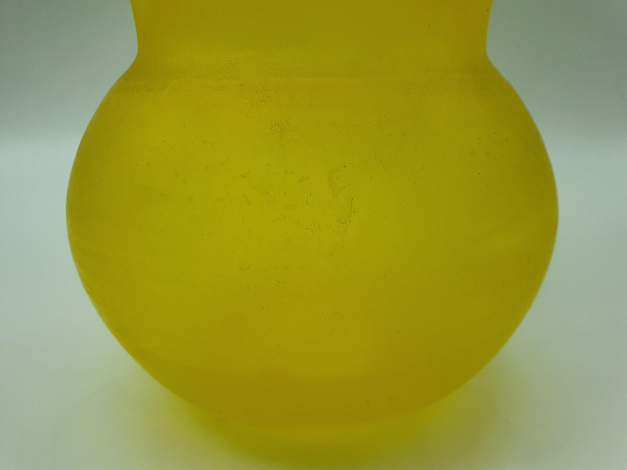 Murano Glass Modern Murano Yellow Glass Vase, 