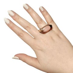 Pink Opal Ring 6 Carat 14K Rose Gold Black Ebony Wood Ring- Available Now
