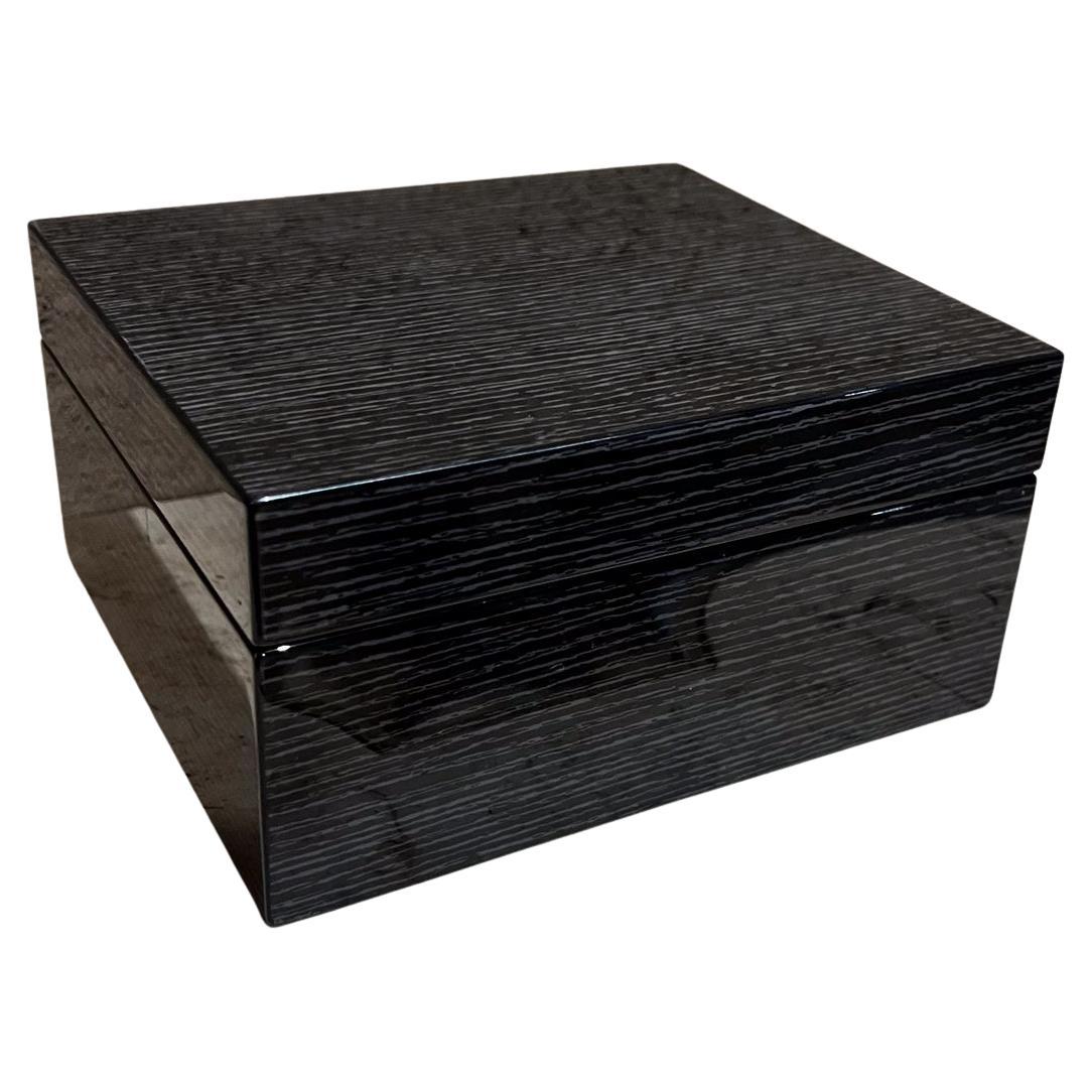 Modern Jewelry Music Box Gray Gloss Oak Wood