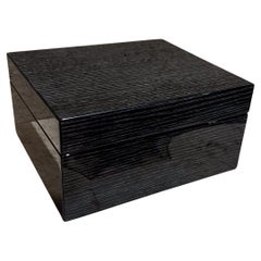 Modern Jewelry Music Box Gray Gloss Oak Wood