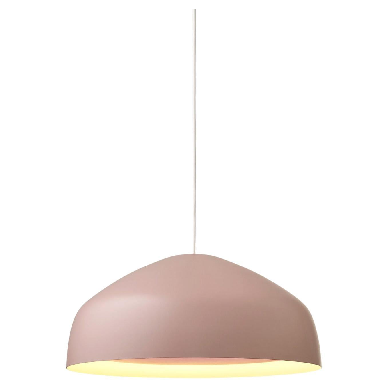 Modern Musk Pink Powdercoat Aluminum Pendant Light with Diffuser For Sale