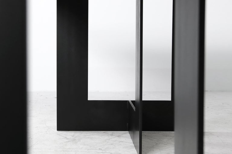 Modern Nathan Lindberg Solid Brushed Oak and Steel Dining Table NL51