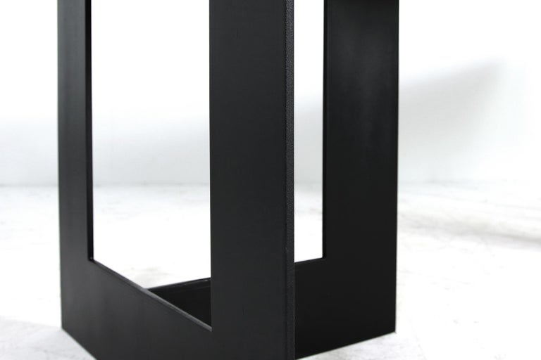 Modern Nathan Lindberg Solid Brushed Oak and Steel Dining Table NL51