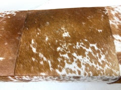 Modern natural cowhide upholstered bench