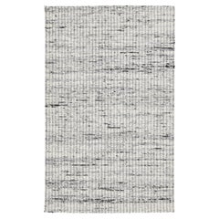 Tapis moderne en laine feutrée naturelle fait à la main en ivoire et gris par Apadana