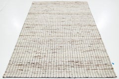 Modern Natural  Felted Wool Rug Handmade In Ivory by Apadana