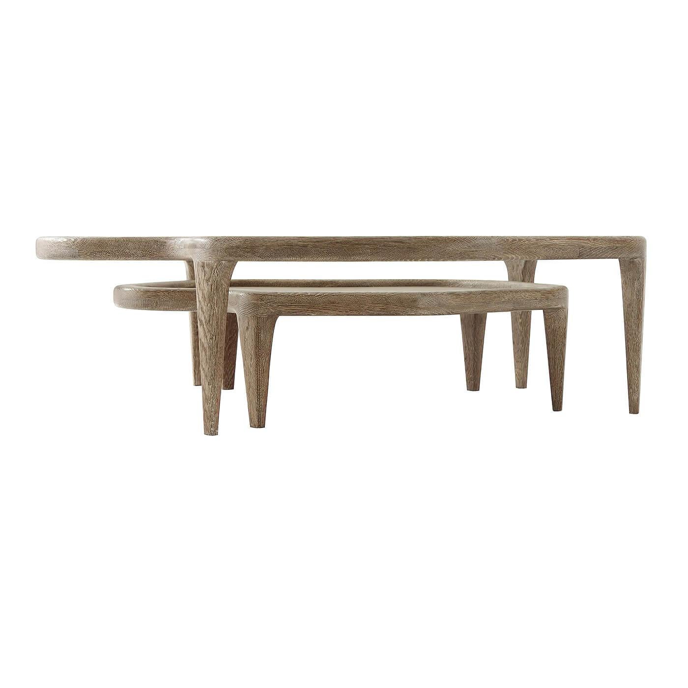 Organic Modern Modern Natural Form Nesting Cocktail Tables For Sale