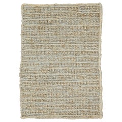 Alfombra moderna de yute natural hecha a mano en beige y gris