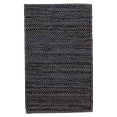 Modern Natural Style Black Handmade Custom Jute Rug