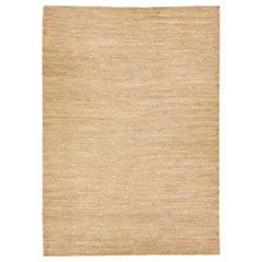 Modern Natural Texture Hand Woven Jute & Cotton Area Rug