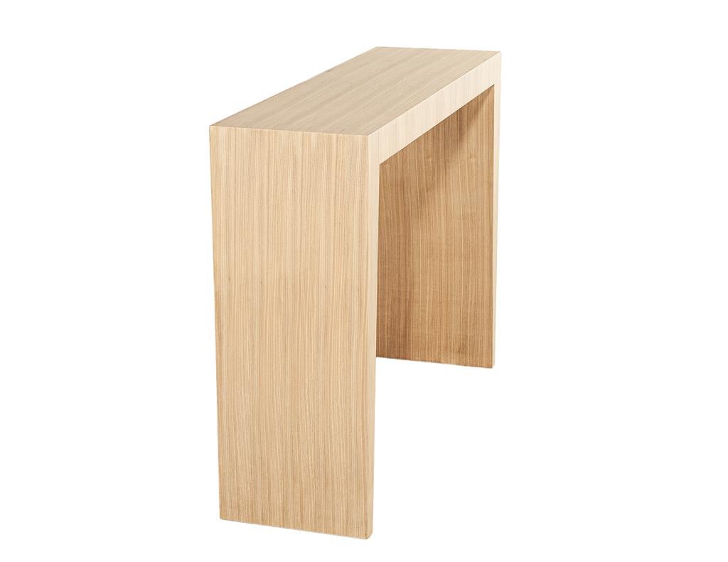 Modern Natural Walnut Console Set with Stools For Sale 5