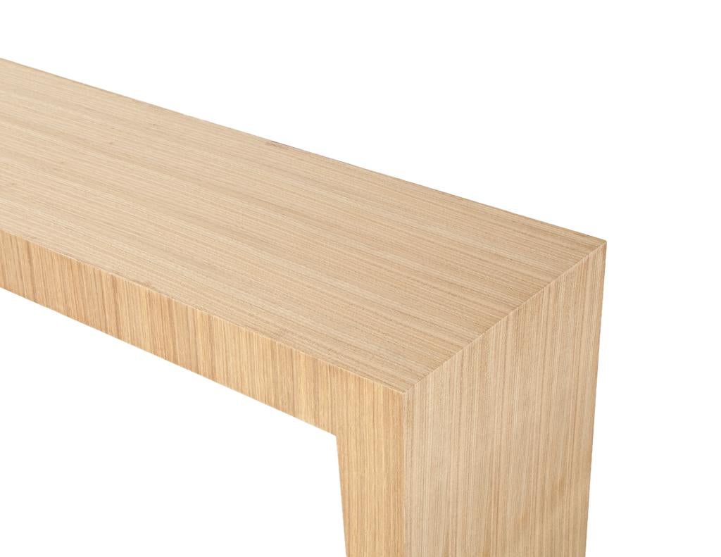 Modern Natural Walnut Console Set with Stools For Sale 7