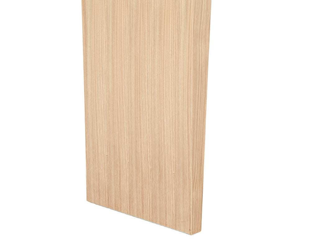 Modern Natural Walnut Console Set with Stools For Sale 9