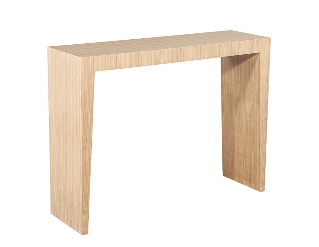Modern Natural Walnut Console Set with Stools For Sale 2