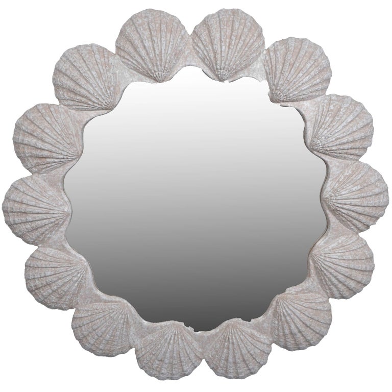 Nautical Style Mirror With Rope At 1stdibs Modern Nautical Wall Mirror Shell