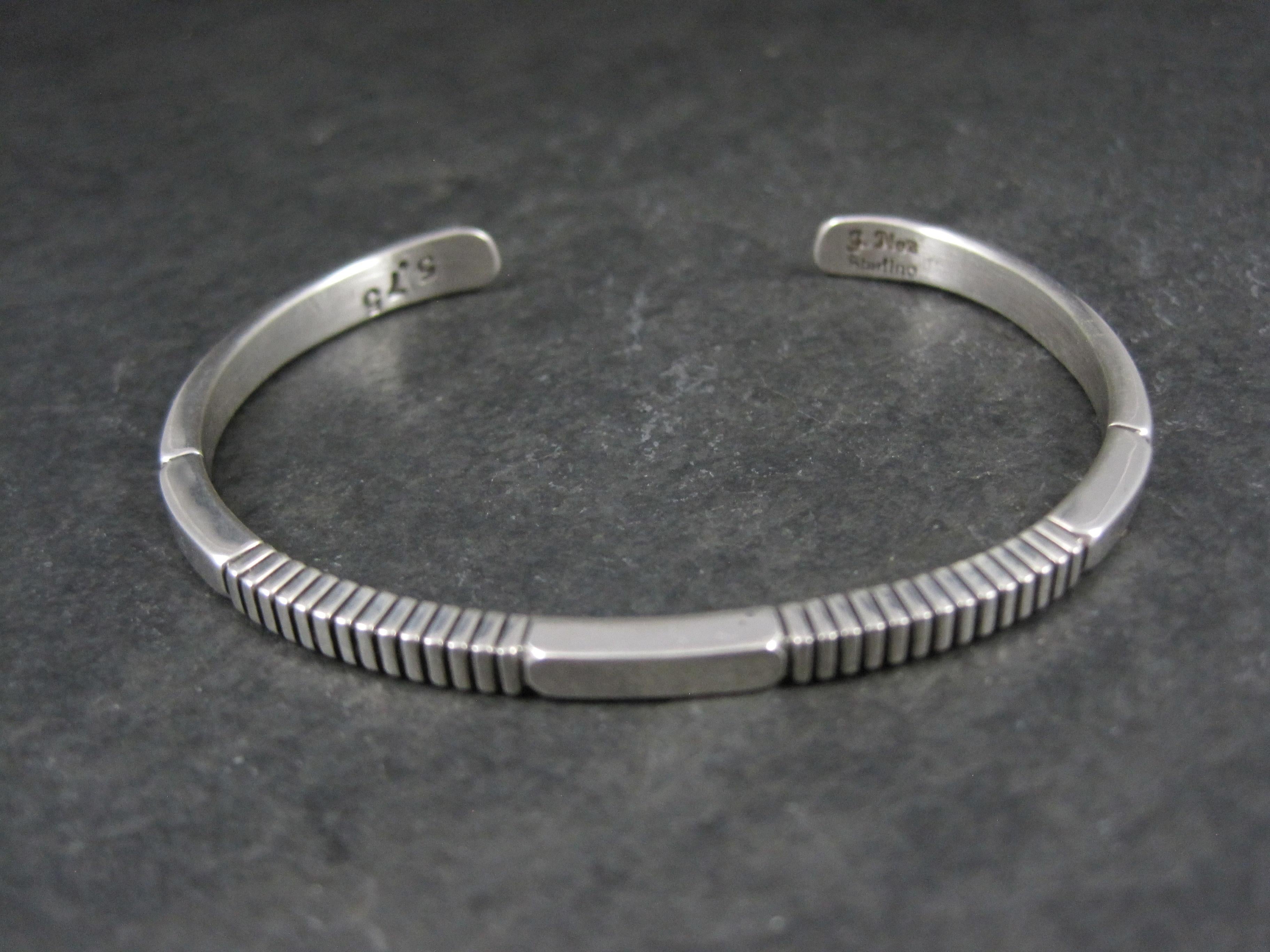 Modernes Navajo-Manschettenarmband aus Sterlingsilber 6.25 Zoll Jonathan Nez 1