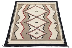 Moderner Wollteppich im Navajo-Stil - Geometrisches Ganado & Klagetoh inspiriertes Design