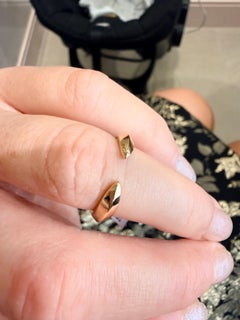 Modern negative space solid gold ring 18KT