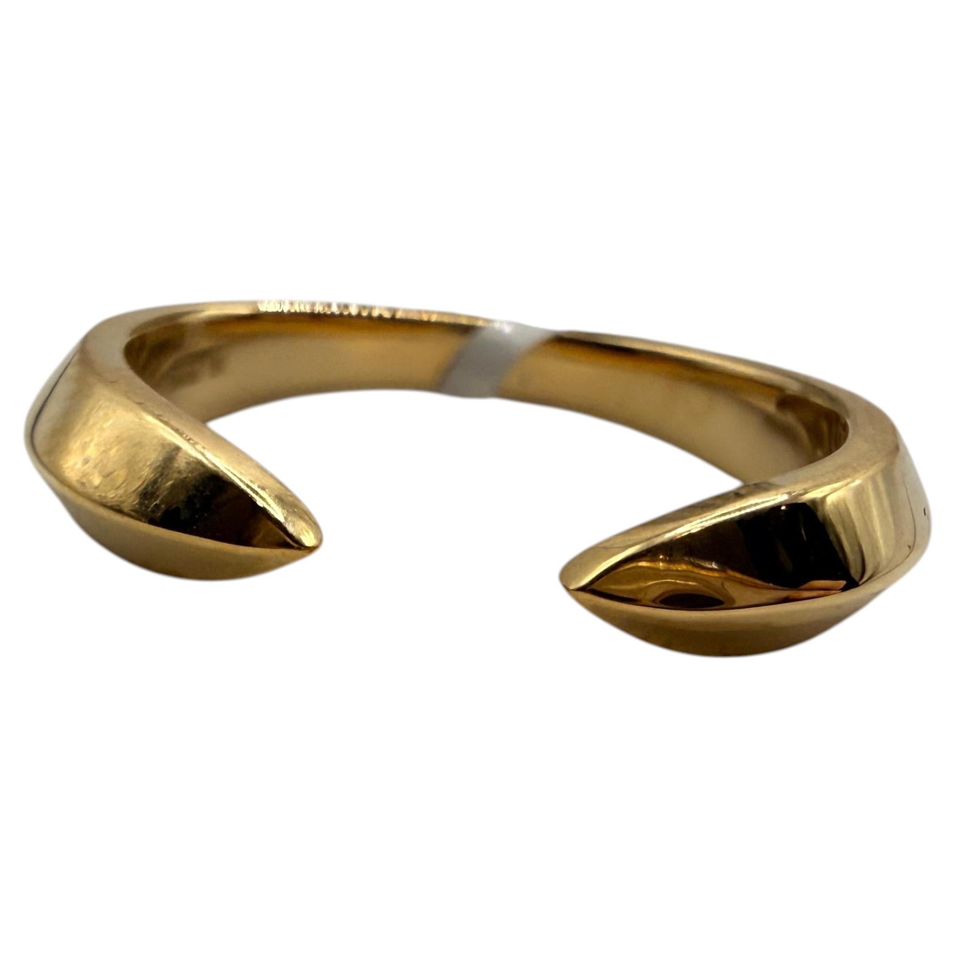 Modern negative space solid gold ring 18KT