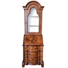 Modern Neoclassic Rococo Curio Display Case & Secretary Desk