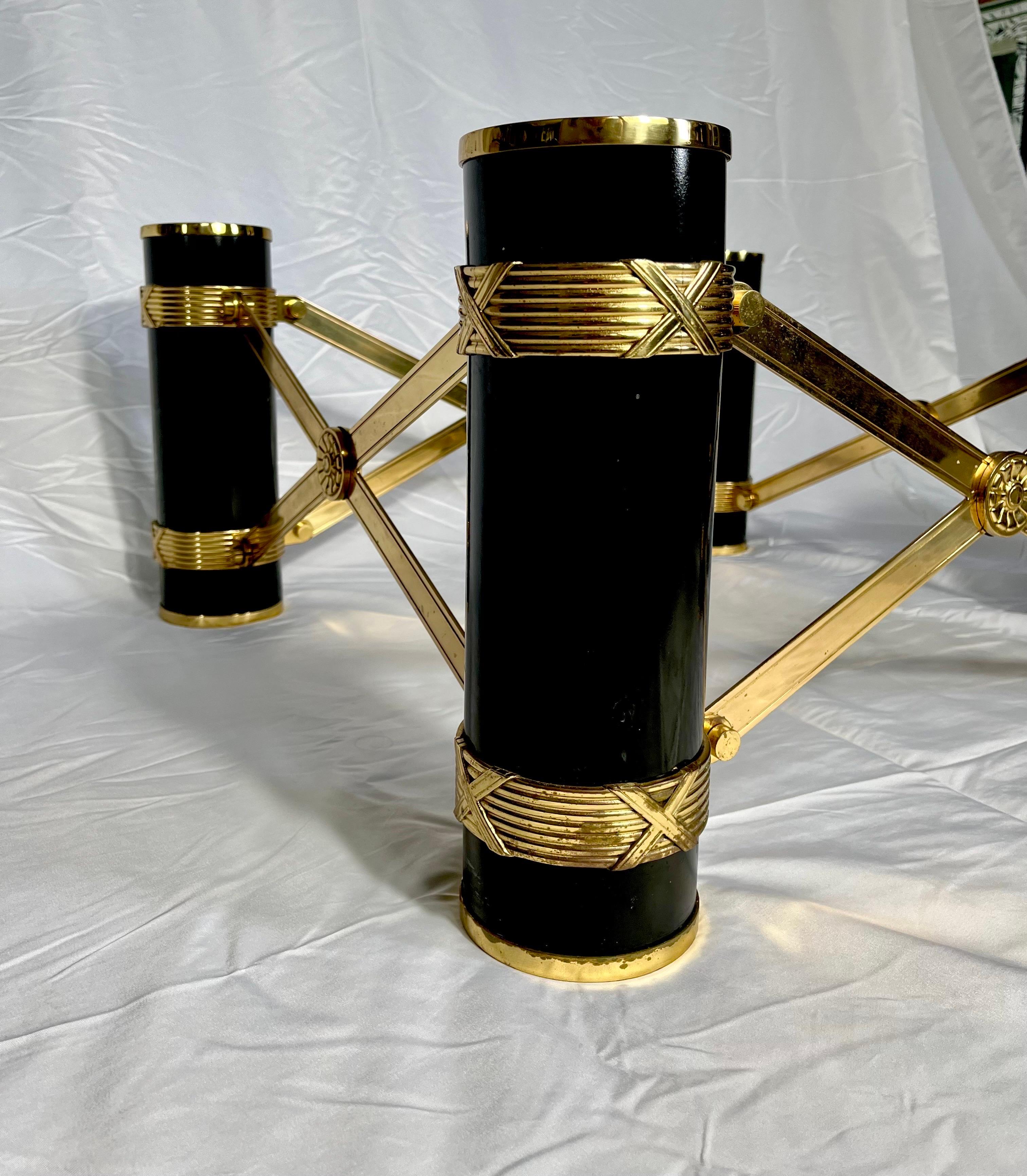 Brass Modern Neoclassical Coffee Table Mastercraft style For Sale