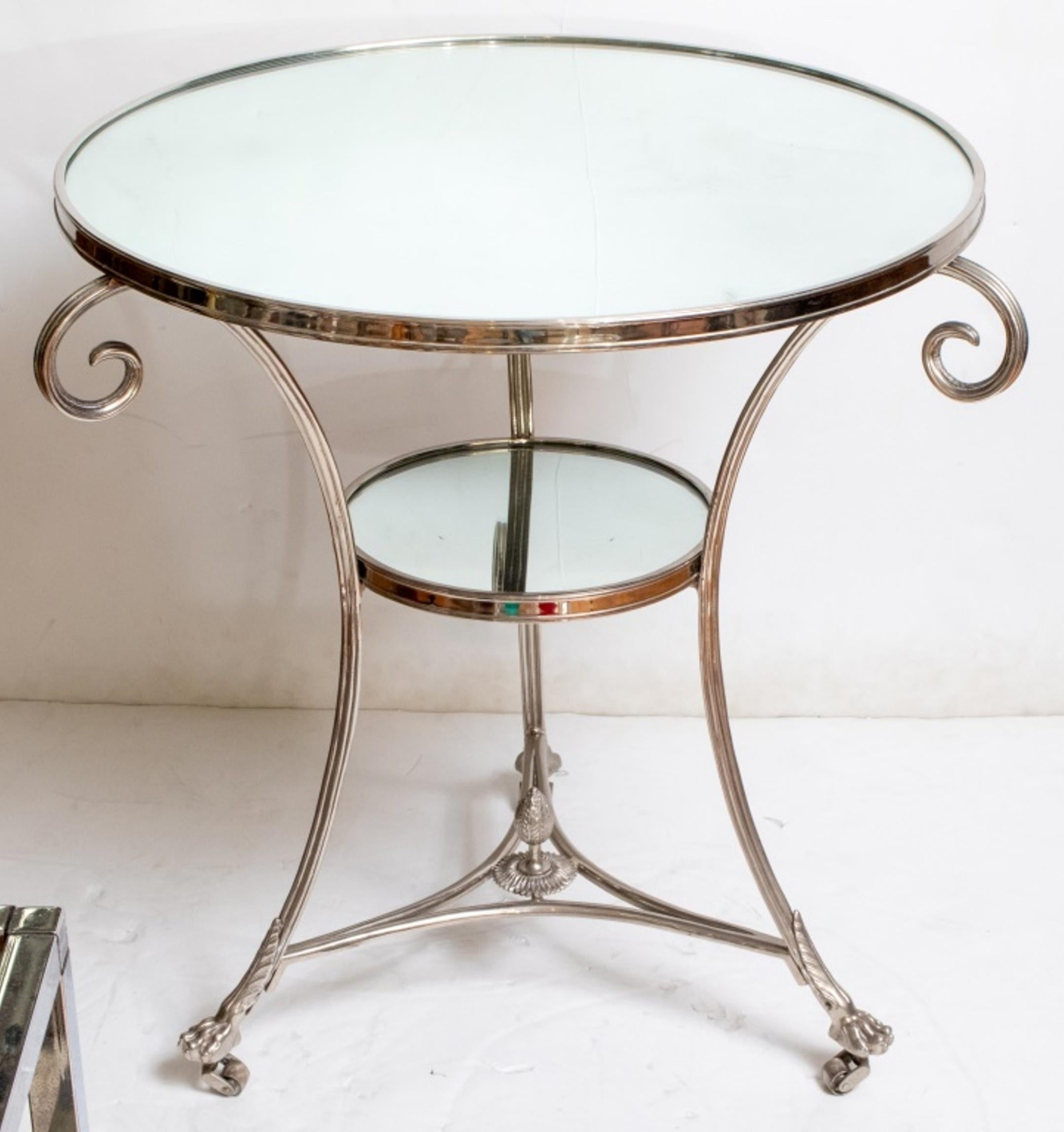 20th Century Modern Neoclassical Style Glass Top Table For Sale