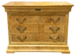 Modern Neoclassical Style Patchwork Burl Chest / Commode By Henredon