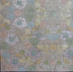 Modern Nepalese Wool and Silk Rug with Floral Design in Multi Colors