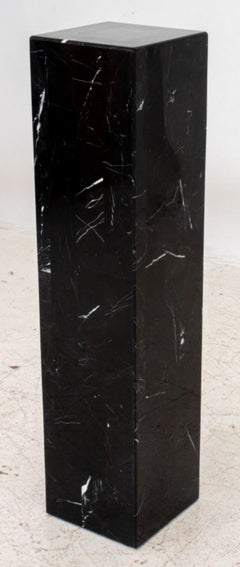 Modern Nero Marquino Marble Pedestal, 20th C.